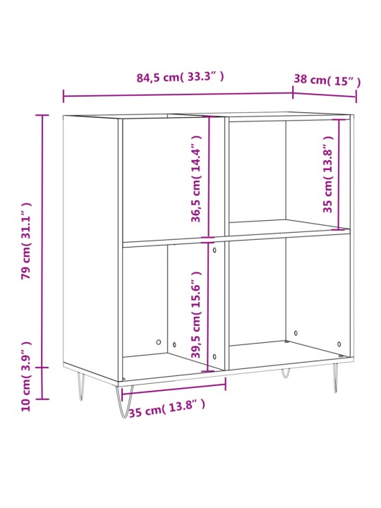 Plaadikapp, valge, 84,5 x 38 x 89 cm, tehispuit