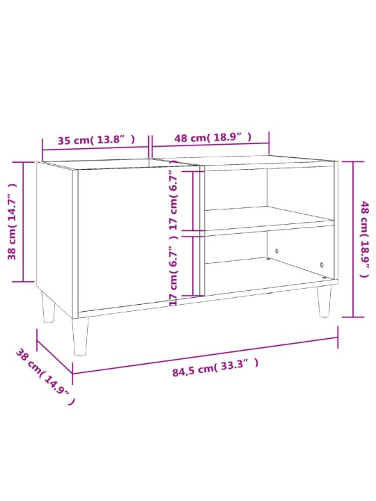 Plaadikapp, suitsutatud tamm, 84,5 x 38 x 48 cm, tehispuit