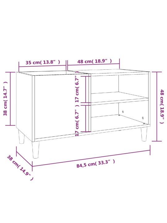 Plaadikapp, must, 84,5 x 38 x 48 cm, tehispuit