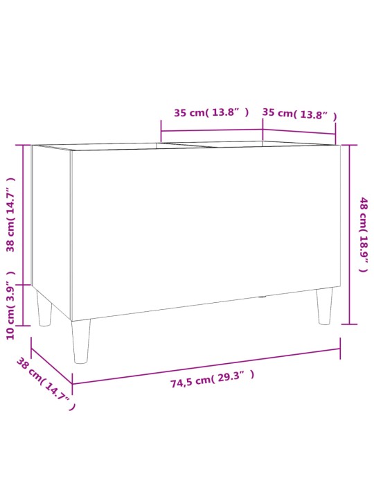 Plaadikapp, hall sonoma tamm, 74,5 x 38 x 48 cm, tehispuit