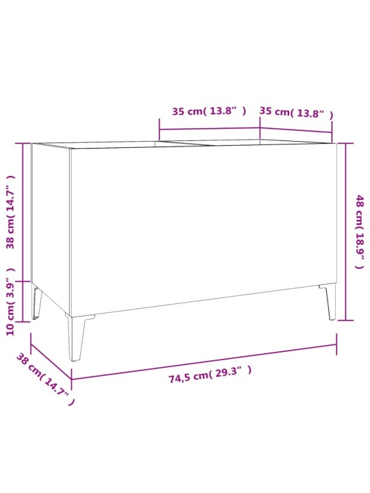 Plaadikapp, must, 74,5 x 38 x 48 cm, tehispuit