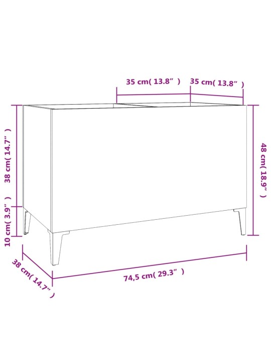 Plaadikapp, betoonhall, 74,5 x 38 x 48 cm, tehispuit