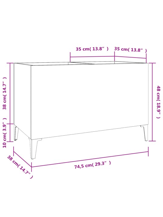 Plaadikapp, suitsutatud tamm, 74,5 x 38 x 48 cm, tehispuit