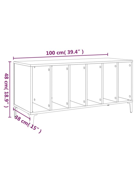 Plaadikapp, suitsutatud tamm, 100 x 38 x 48 cm, tehispuit