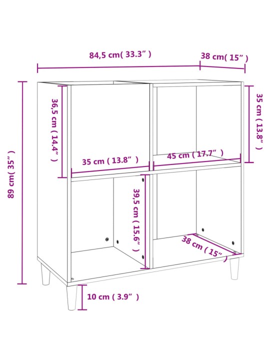 Plaadikapp, valge, 84,5 x 38 x 89 cm, tehispuit