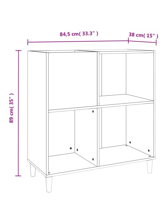 Plaadikapp, hall sonoma tamm, 84,5 x 38 x 89 cm, tehispuit