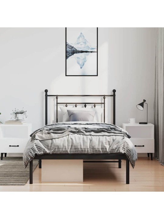 METALLIST VOODIRAAM PEATSIGA, MUST, 100X200 CM