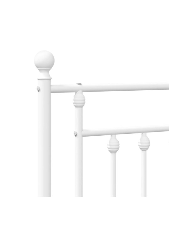 Metallist voodipeats, valge, 135 cm