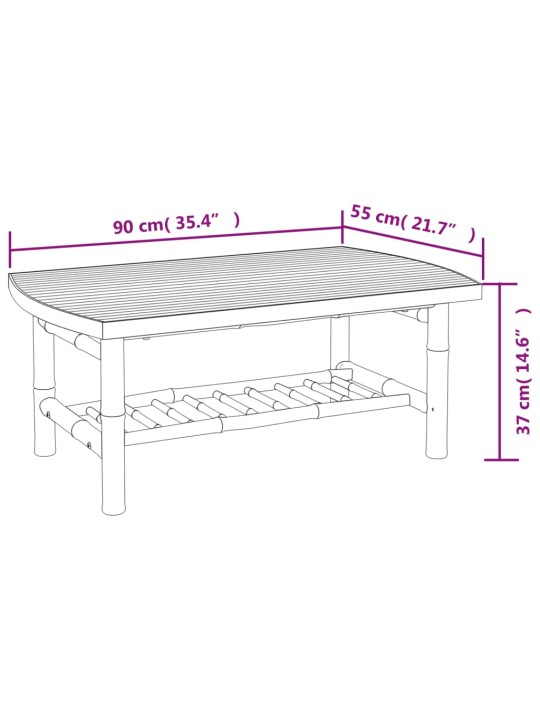 Aia kohvilaud, 90 x 55 x 37 cm, bambus