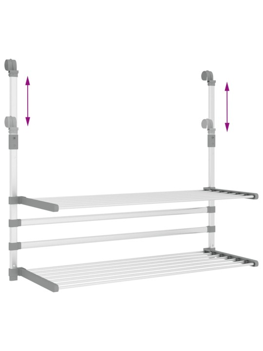 Pesukuivatusrest rõdule, 89x25x(60-95) cm, alumiinium