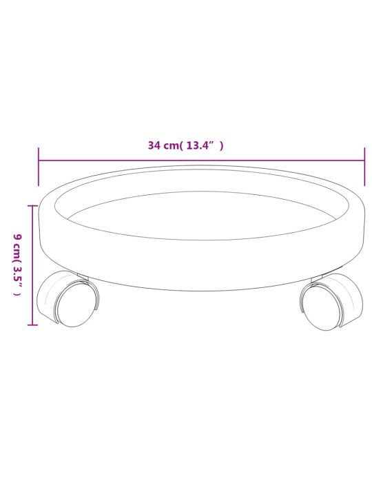 RATASTEL TAIMEKÄRUD 2 TK, HALL, LÄBIMÕÕT 34 CM, 35 KG