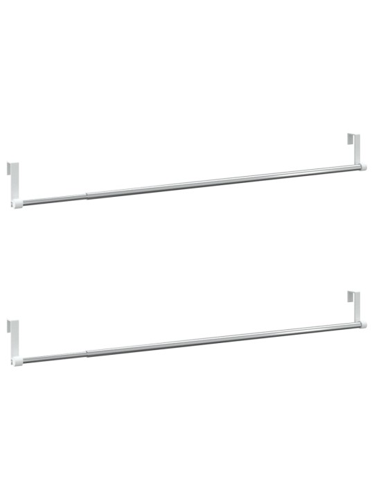 KARDINAPUUD 2 TK, VALGE JA HÕBEDANE, 60-105 CM, ALUMIINIUM