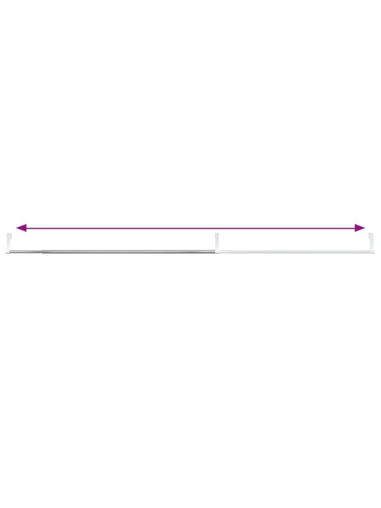KARDINAPUUD 2 TK, VALGE JA HÕBEDANE, 60-105 CM, ALUMIINIUM