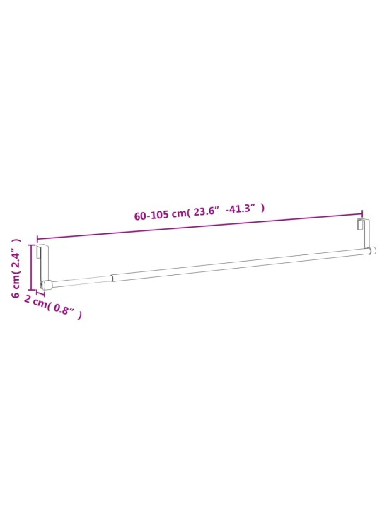 KARDINAPUUD 2 TK, VALGE JA HÕBEDANE, 60-105 CM, ALUMIINIUM