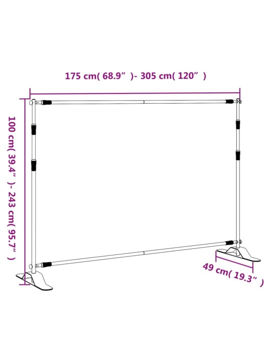 Taustaraam must 305x243 cm teras