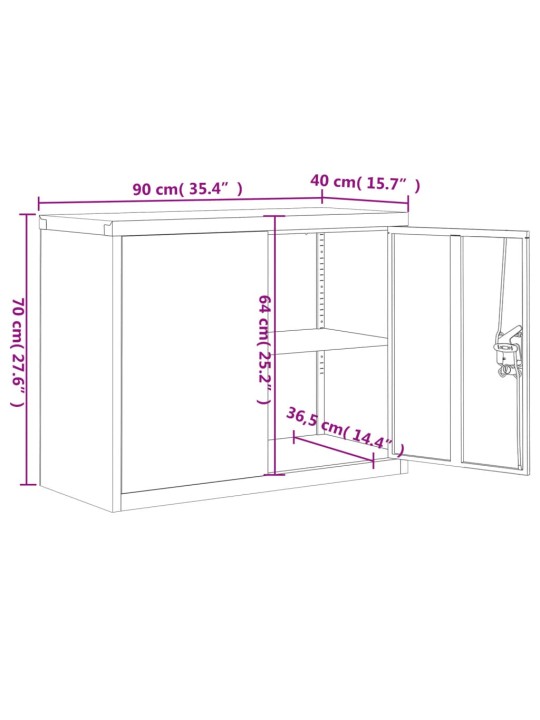 Dokumendikapp, antratsiithall, 90 x 40 x 70 cm, teras