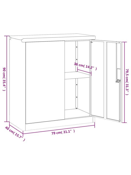 Dokumendikapp, antratsiithall, 79 x 40 x 90 cm, teras