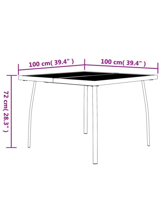 3-osaline aia söögimööbli komplekt, antratsiithall, teras