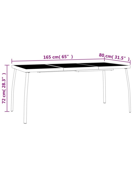 7-osaline aia söögimööbli komplekt, antratsiithall, teras