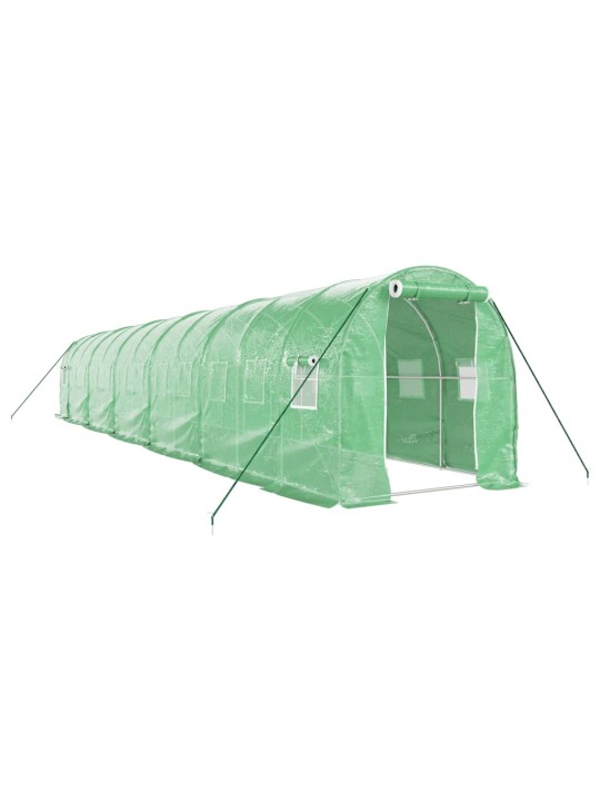 Kasvuhoone terasraamiga, roheline, 24 m², 12x2x2 m
