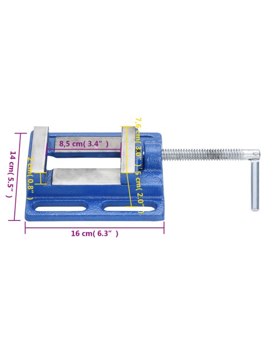 Kruustangid puurpingile, sinine, 76 mm, malm