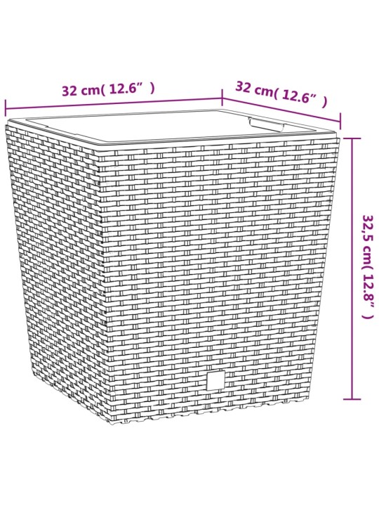 Taimekast eemaldatava sisuga, pruun, 21 / 32 l pp-rotang