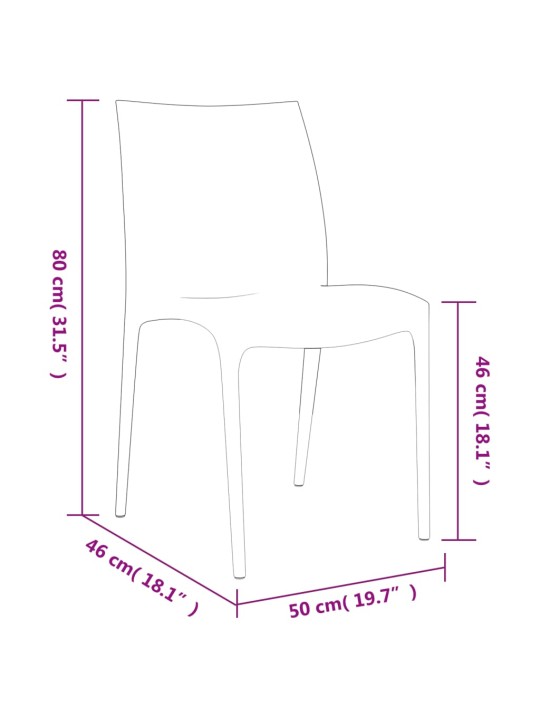 Aiatoolid 2 tk, antratsiithall, 50 x 46 x 80 cm, polüpropüleen