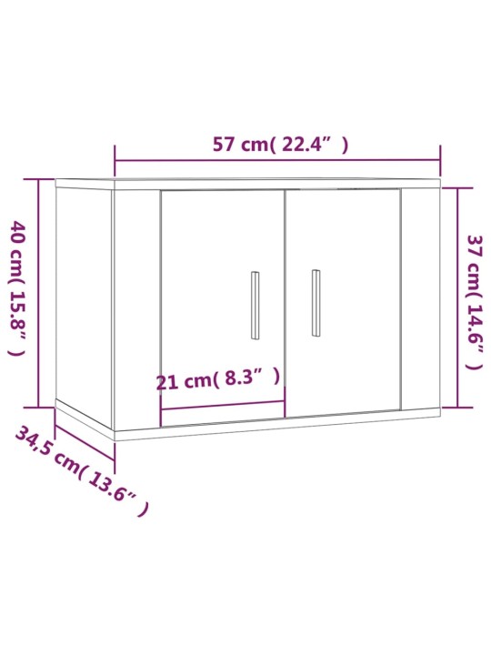 Seinale kinnitatavad telerikapid, 2 tk, valge, 57x34,5x40 cm