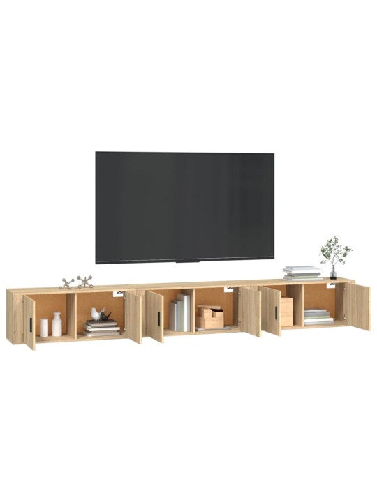 Seina telerikapid, 3 tk, sonoma tamm, 100 x 34,5 x 40 cm
