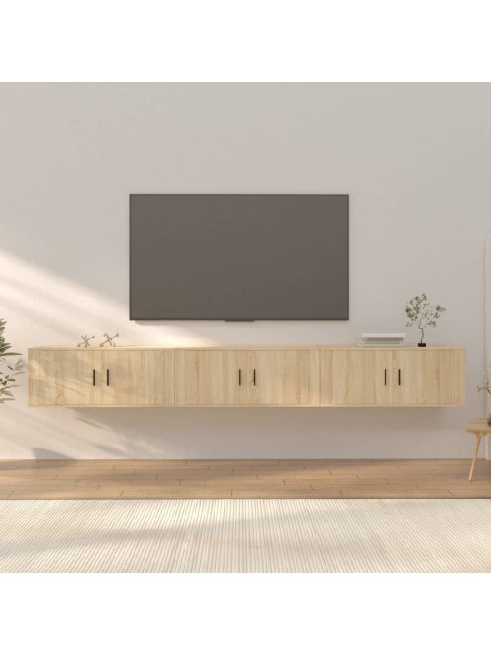 Seina telerikapid, 3 tk, sonoma tamm, 100 x 34,5 x 40 cm