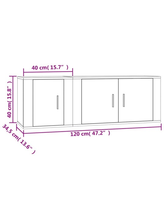 2-osaline telerikappide komplekt, betoonhall, tehispuit