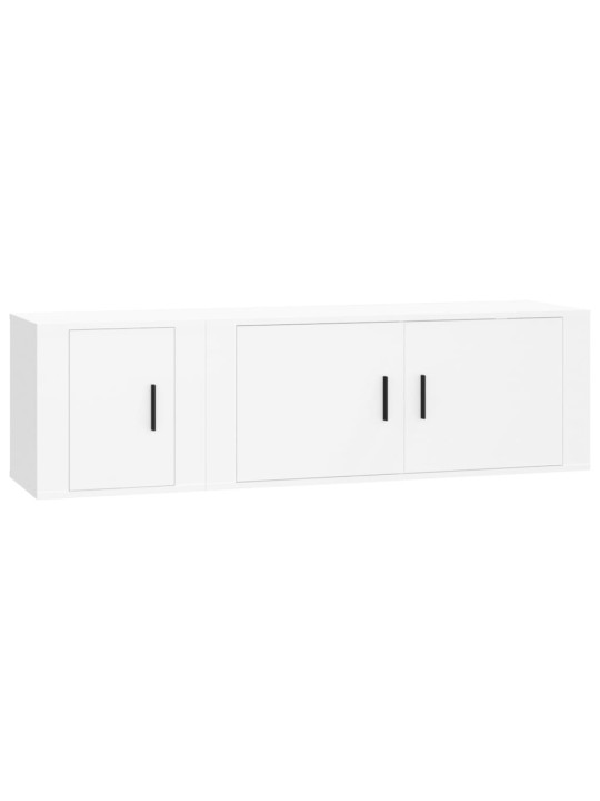 2-osaline telerikappide komplekt, valge, tehispuit