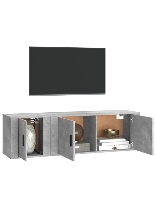2-osaline telerikappide komplekt, betoonhall, tehispuit