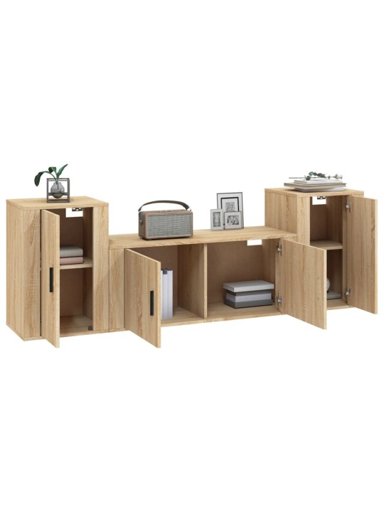3-osaline telerikappide komplekt, sonoma tamm, tehispuit