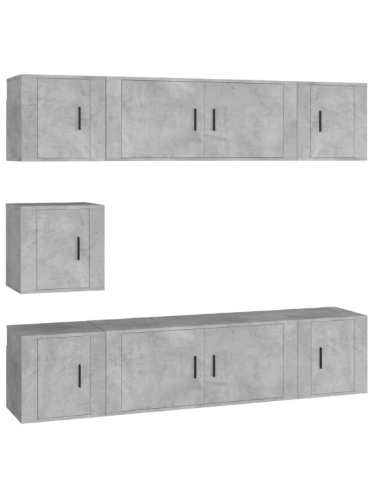 7 -osaline telerikappide komplekt, betoonhall, tehispuit