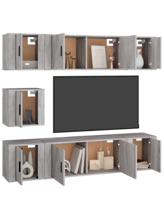 7 -osaline telerikappide komplekt, betoonhall, tehispuit