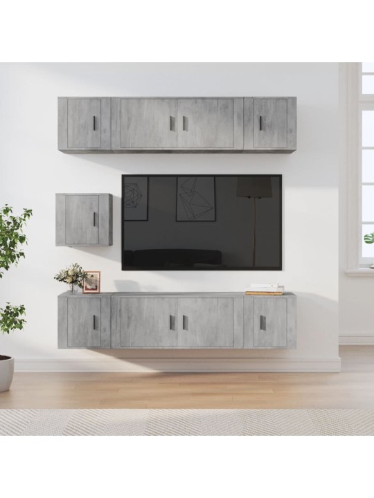 7 -osaline telerikappide komplekt, betoonhall, tehispuit
