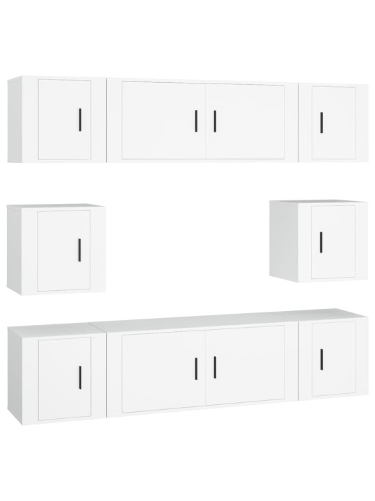 8-osaline telerikappide komplekt, valge, tehispuit