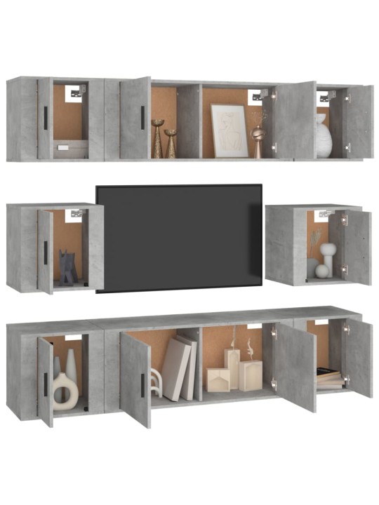 8-osaline telerikappide komplekt, betoonhall, tehispuit