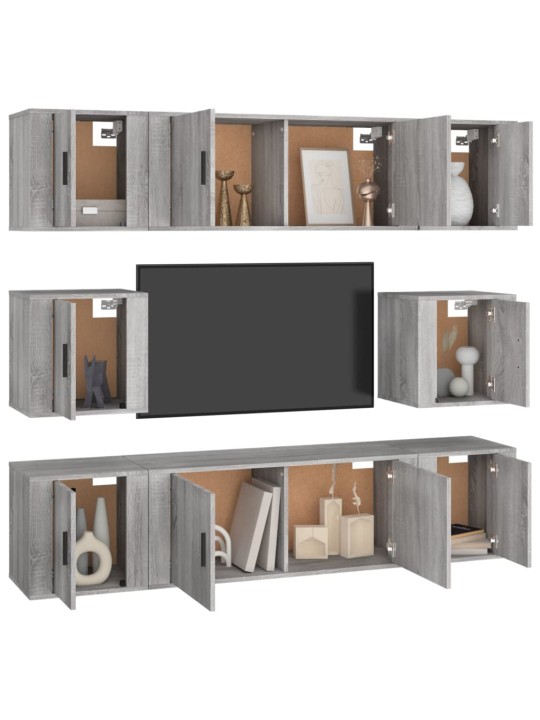 8-osaline telerikappide komplekt, hall sonoma tamm, tehispuit