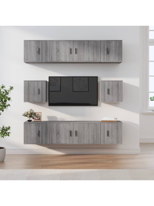 8-osaline telerikappide komplekt, hall sonoma tamm, tehispuit