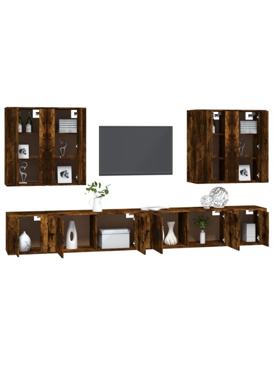 8-osaline telerikappide komplekt, suitsutatud tamm, tehispuit