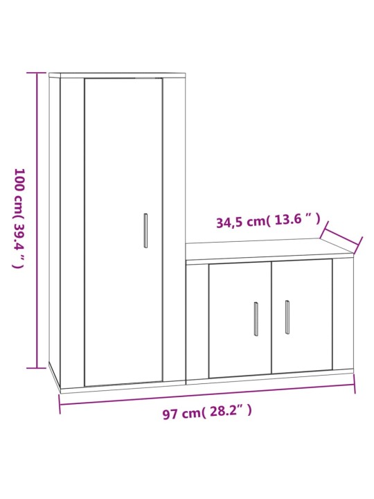 2-osaline telerikappide komplekt, must, tehispuit