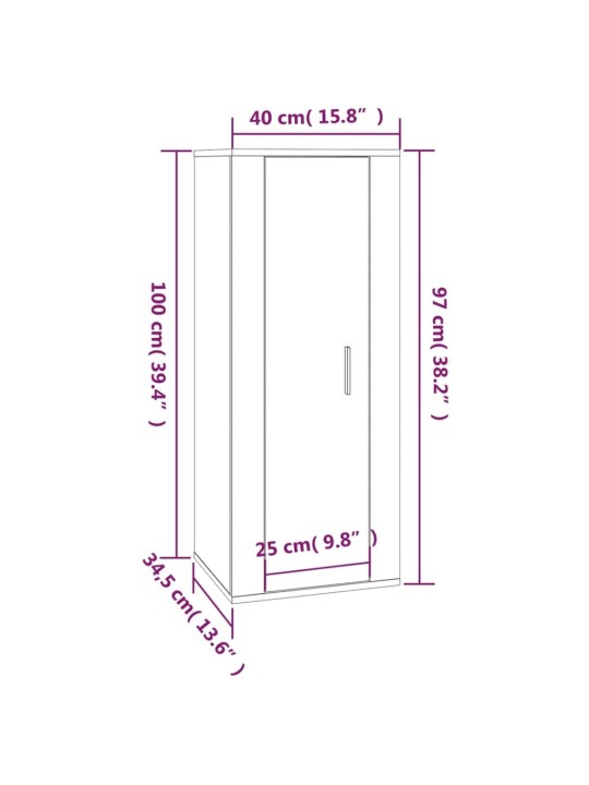 2-osaline telerikappide komplekt, pruun tamm, tehispuit