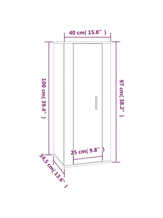 2-osaline telerikappide komplekt, valge, tehispuit