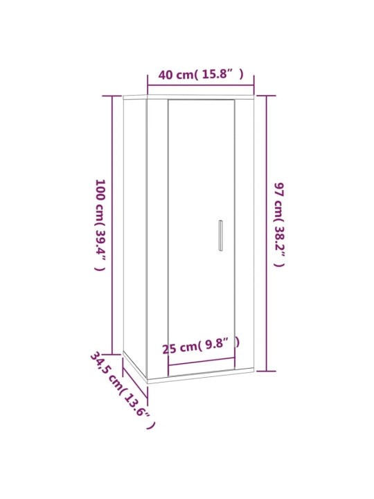 2-osaline telerikappide komplekt, suitsutatud tamm, tehispuit