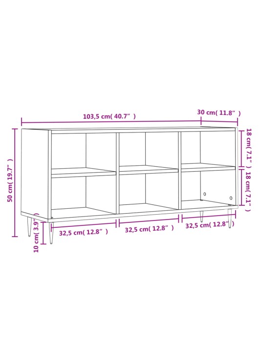 Telerikapp, suitsutatud tamm, 103,5 x 30 x 50 cm, tehispuit