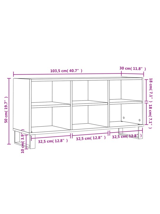 Telerikapp, betoonhall, 103,5 x 30 x 50 cm, tehispuit