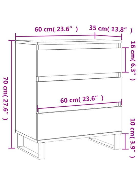 Puhvetkapp, hall sonoma tamm, 60x35x70 cm, tehispuit