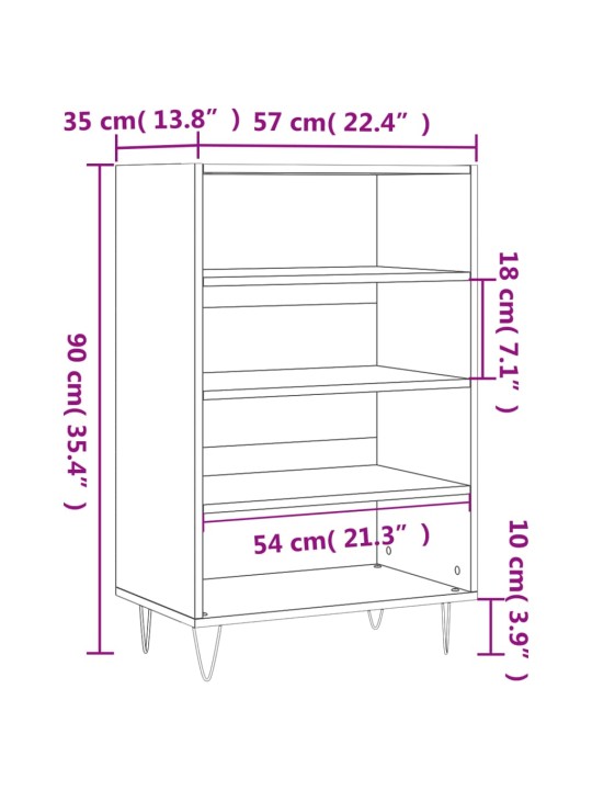 Kõrge kapp, must, 57 x 35 x 90 cm, tehispuit